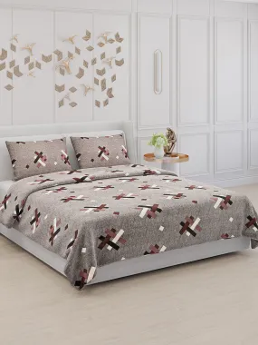 104 TC Cotton Double Bed Bedsheet with 2 Pillow Covers