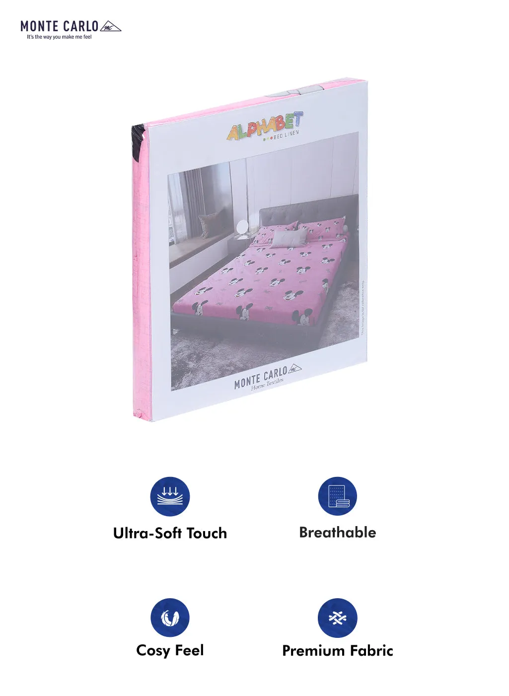 120 GSM  Polyester Double Bed Bedsheet with 2 Pillow Covers