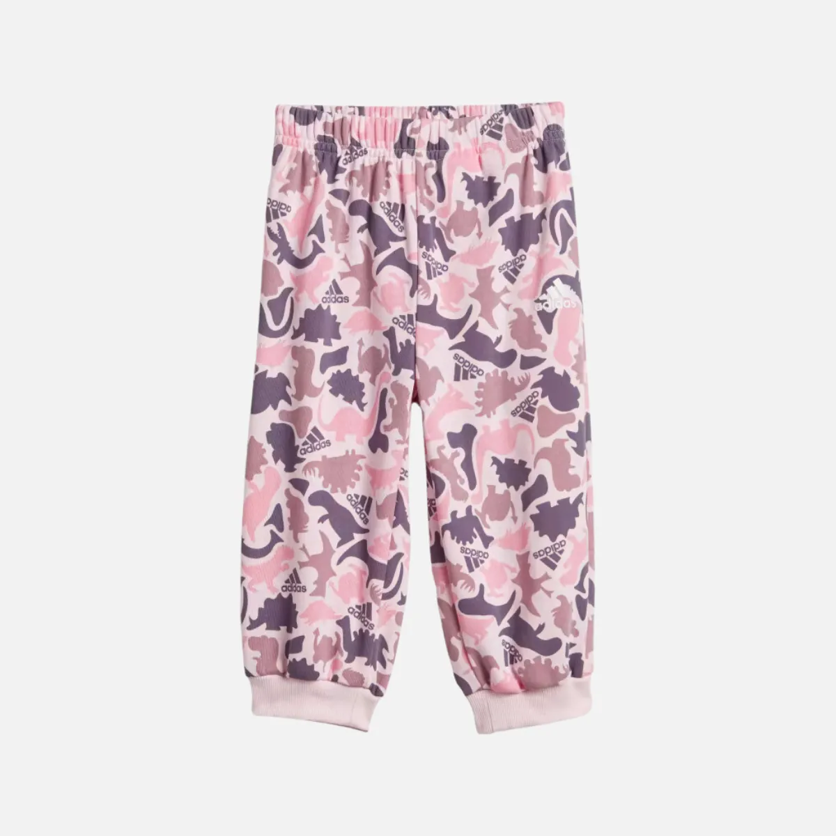 Adidas Dino Camo Allover Print Kids Unisex Jogger Set (0-4 Years) -Clear Pink/WhiteTara