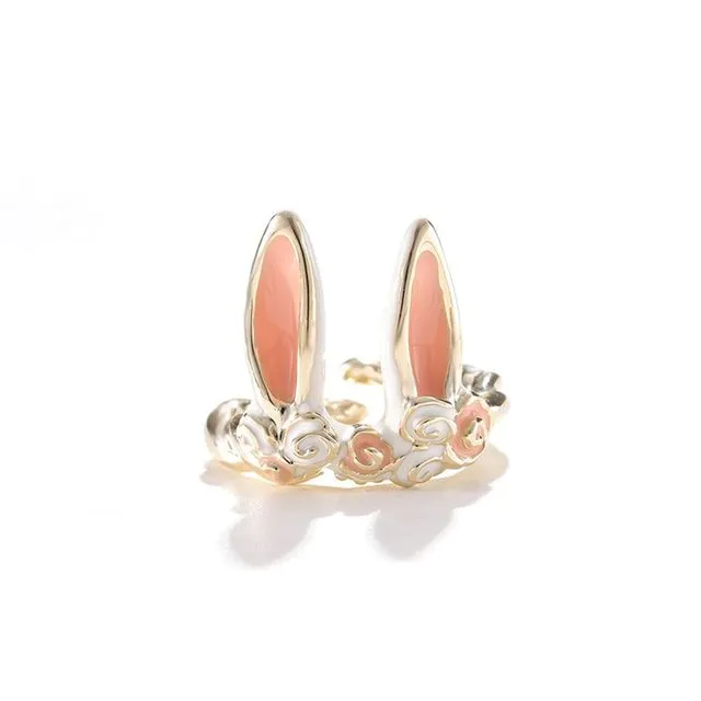 Adorable Open Bunny Ears Ring