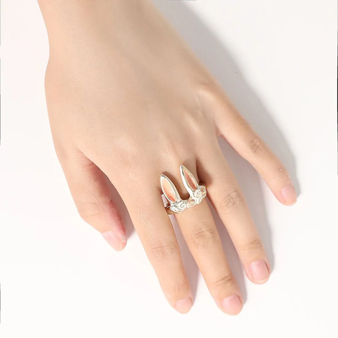 Adorable Open Bunny Ears Ring