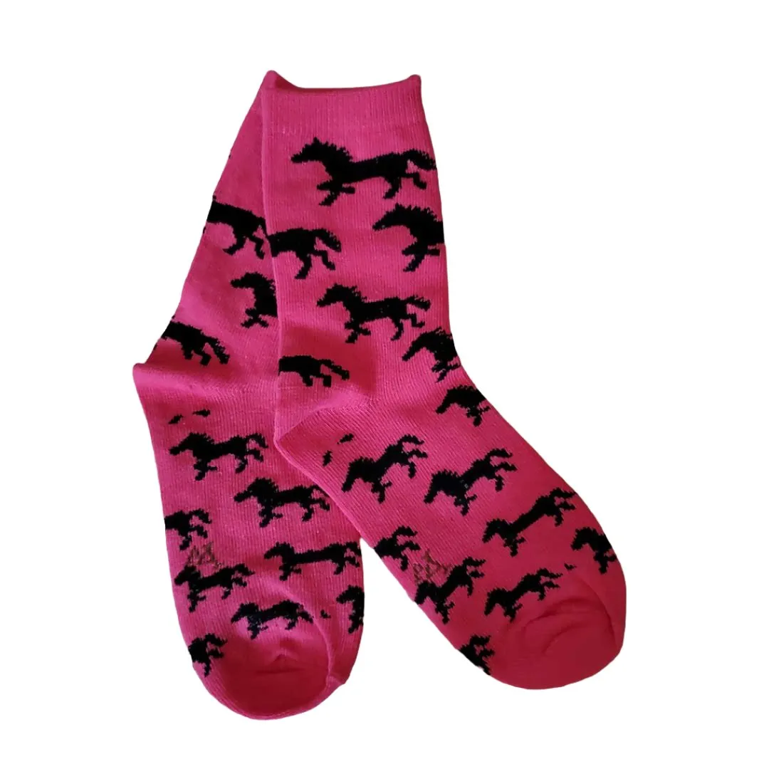 Austin Accent Girls' Horse Print Socks