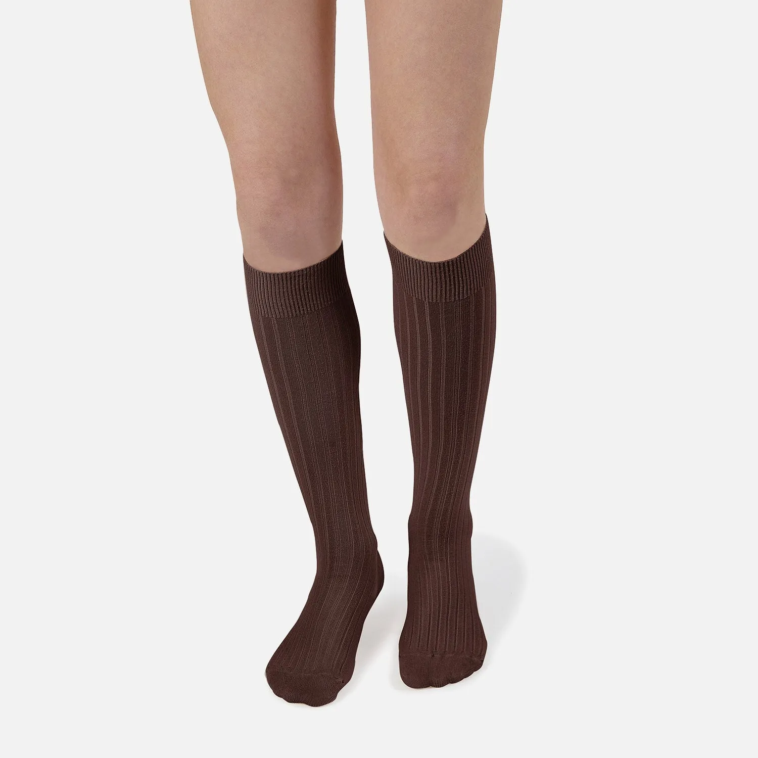 Babies & Kids Cotton Knee Socks - Chocolate