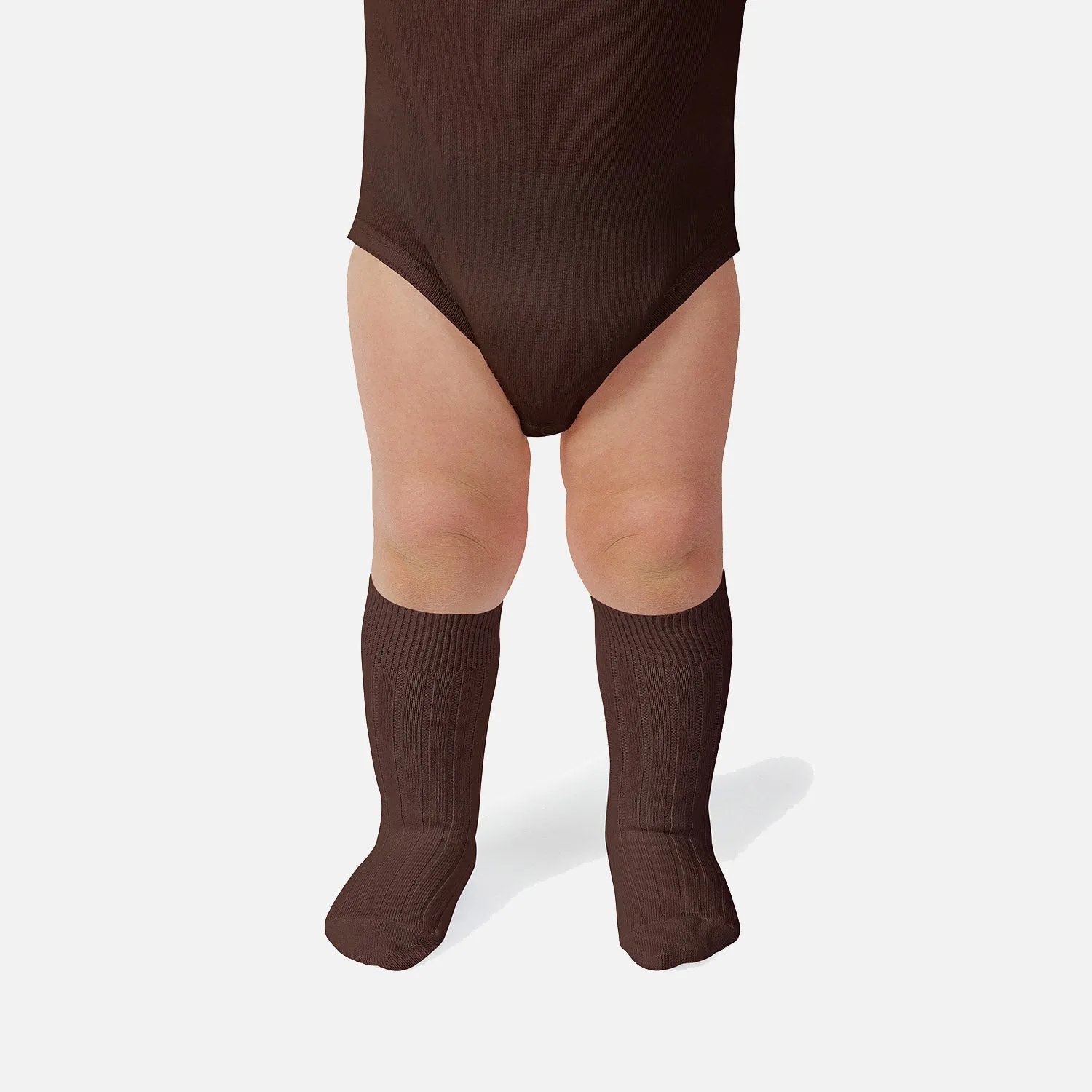 Babies & Kids Cotton Knee Socks - Chocolate