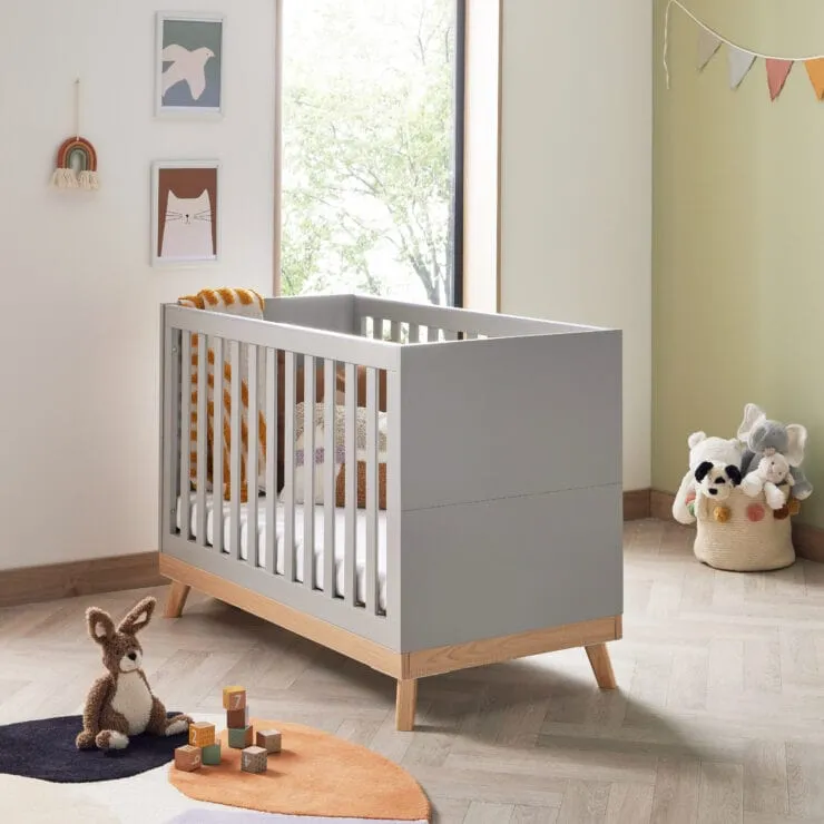 Babymore Mona Mini Cot Bed - Grey