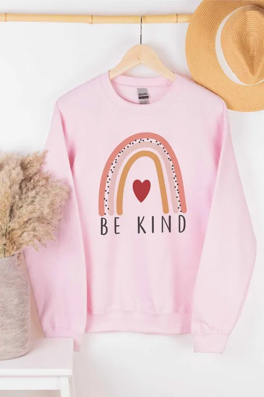 BE KIND RAINBOW GRAPHIC SWEATSHIRT