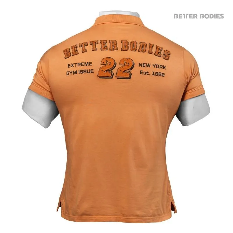 Better Bodies Collar Tee - Wash Orange