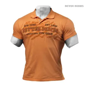 Better Bodies Collar Tee - Wash Orange