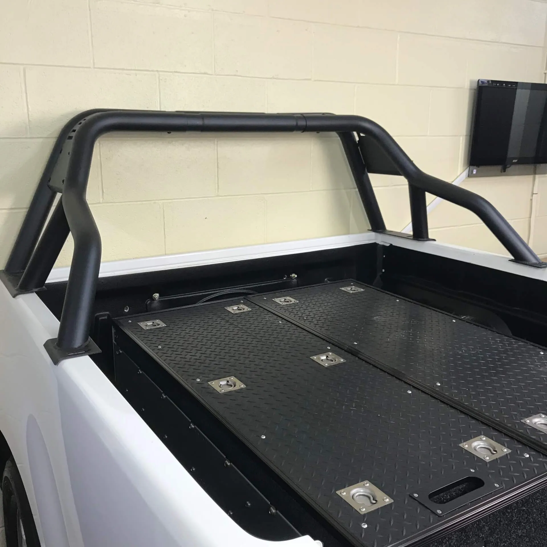 Black Short Arm Roll Sports Bar for the Ford Ranger 2022 