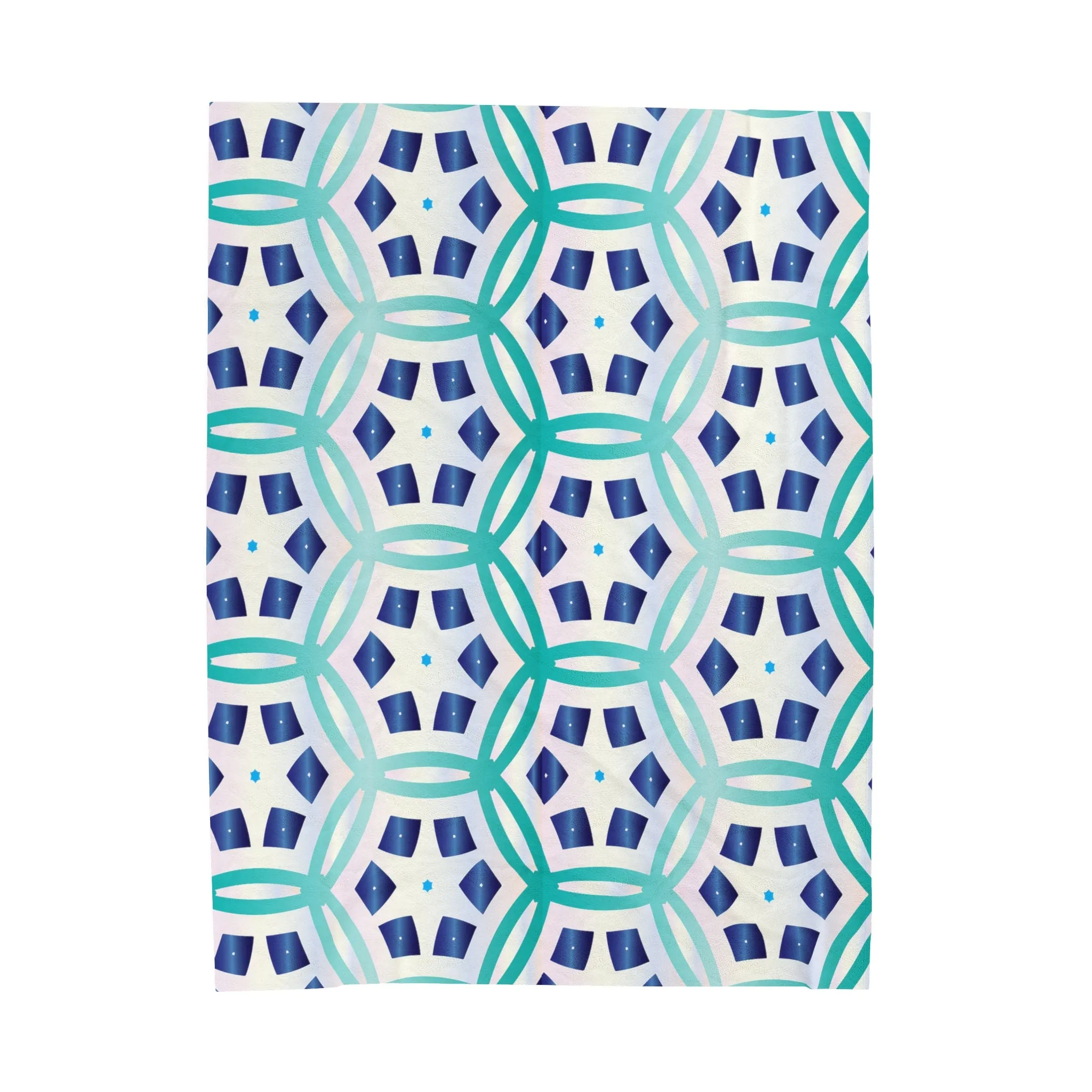 Blue Hexagon Velveteen Plush Blanket