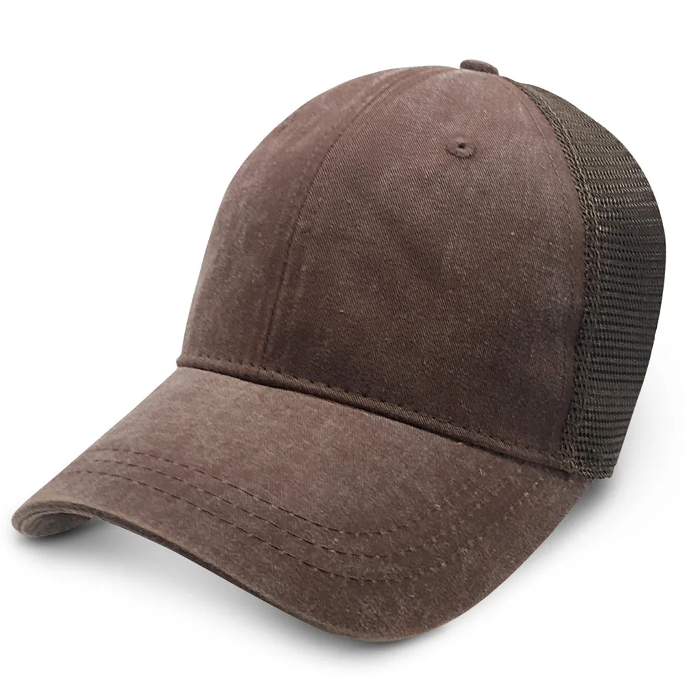 Brown with Mesh Weathered - Unstructured Baseball Cap