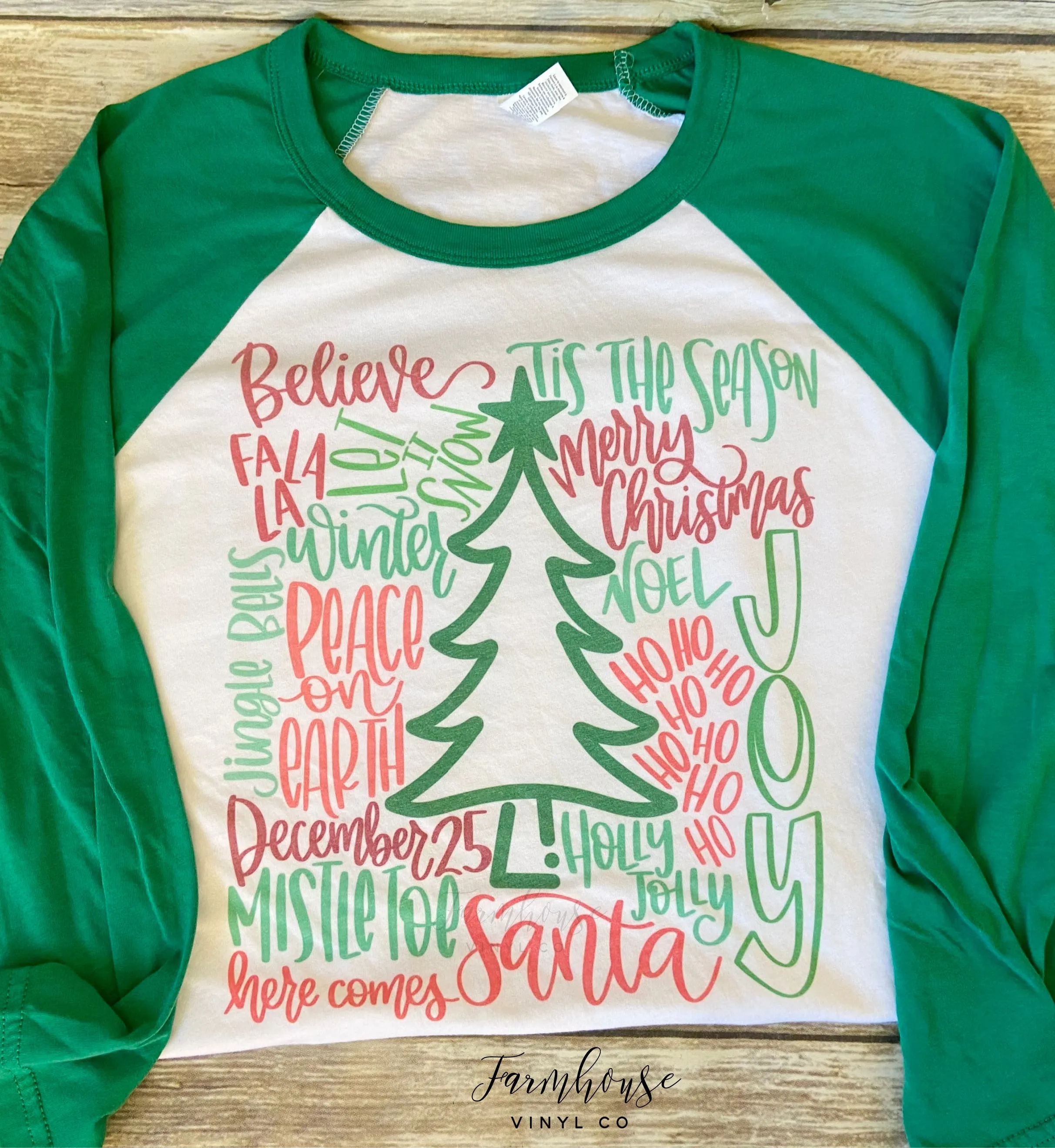 Christmas Tree Sayings Raglan Shirt