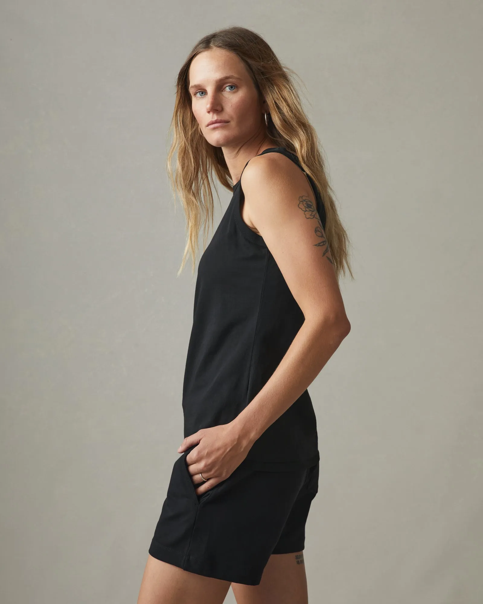 Classic Cotton Muscle Tank - Black