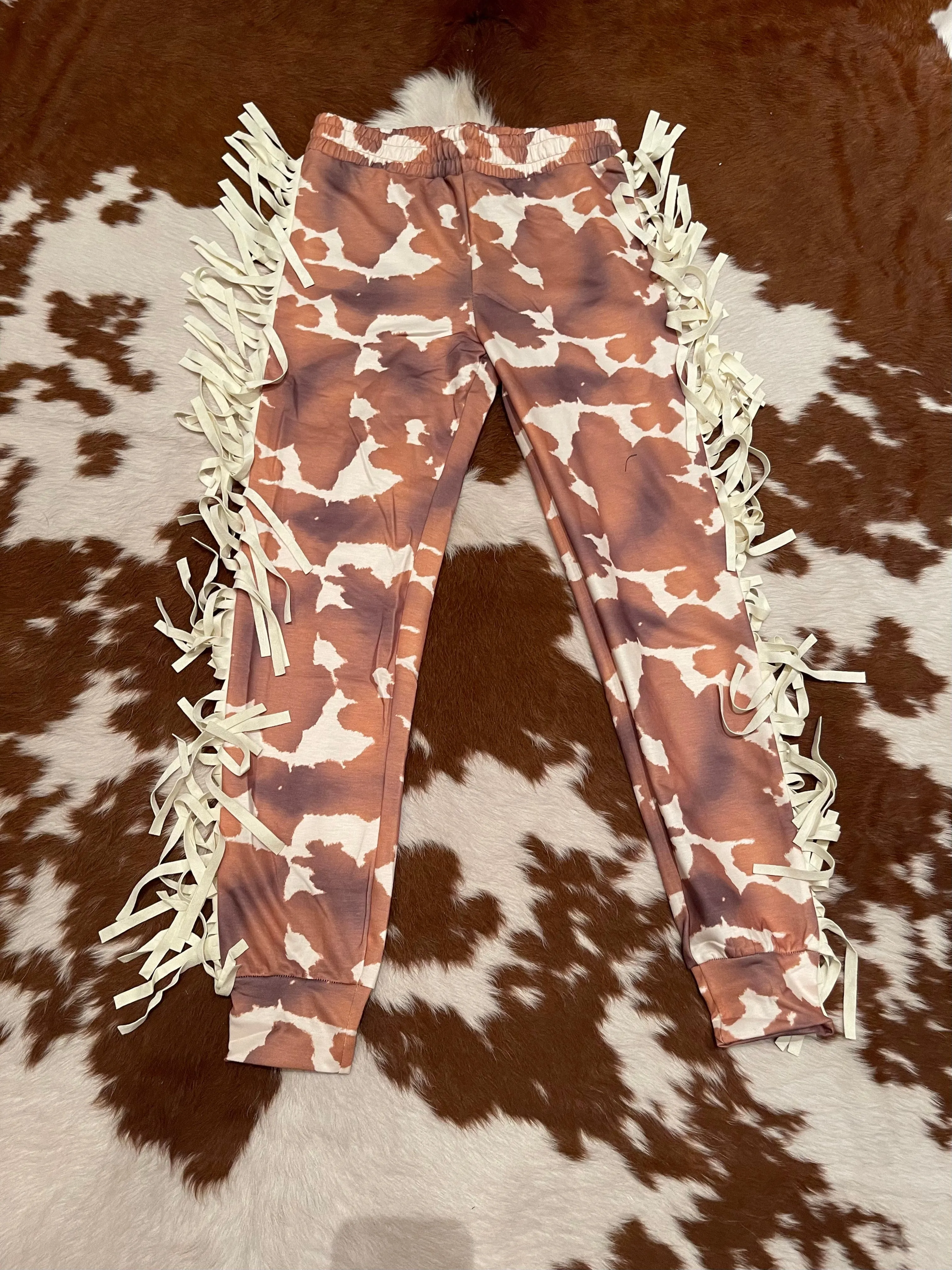 Cow fringe JOGGER PANTS