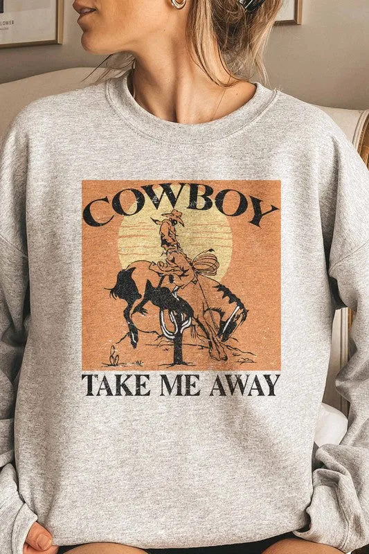 COWBOY TAKE ME AWAY GRAPHIC SWEATSHIRT PLUS SIZE