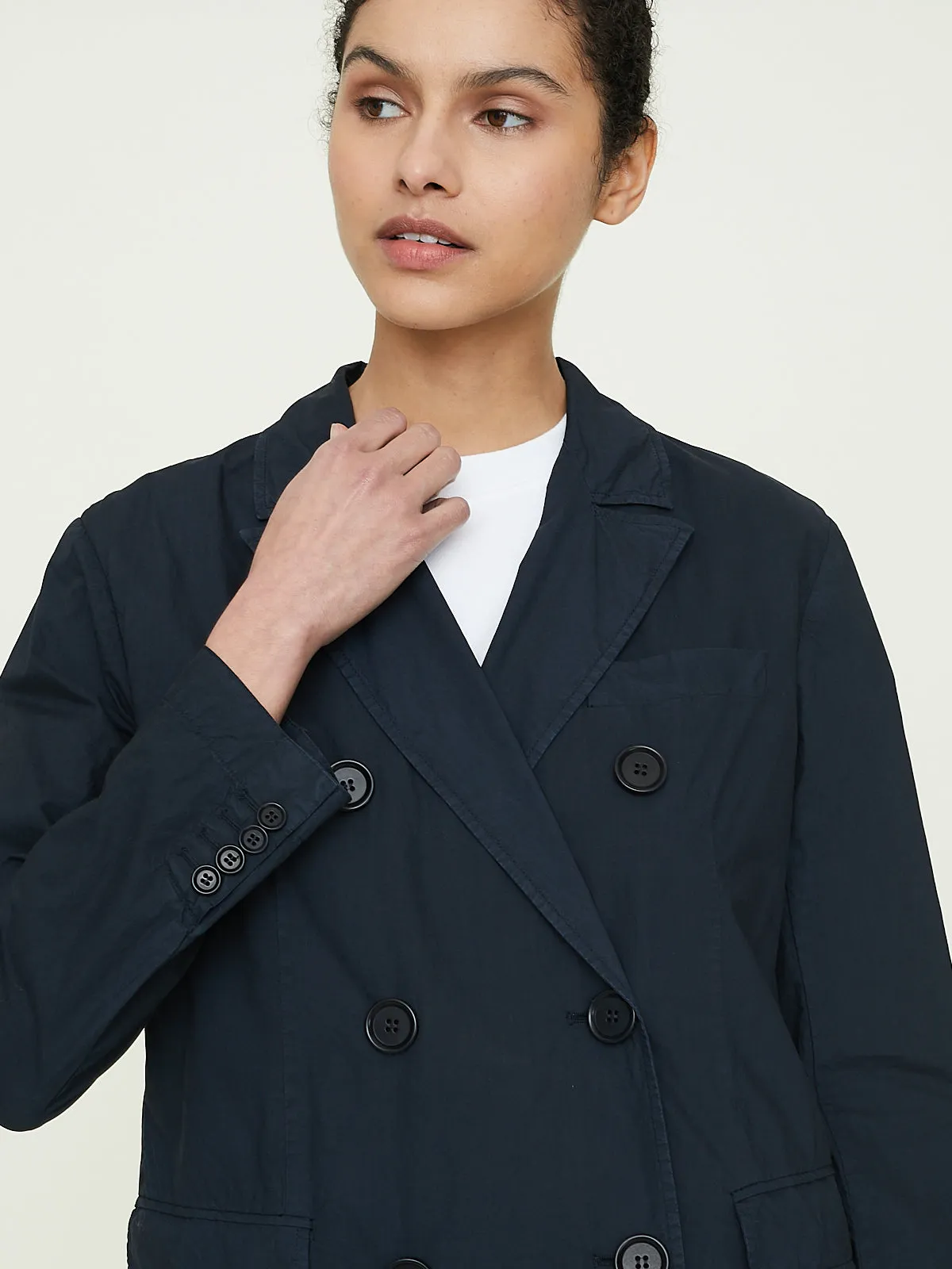 Double-Breasted Blazer in Navy