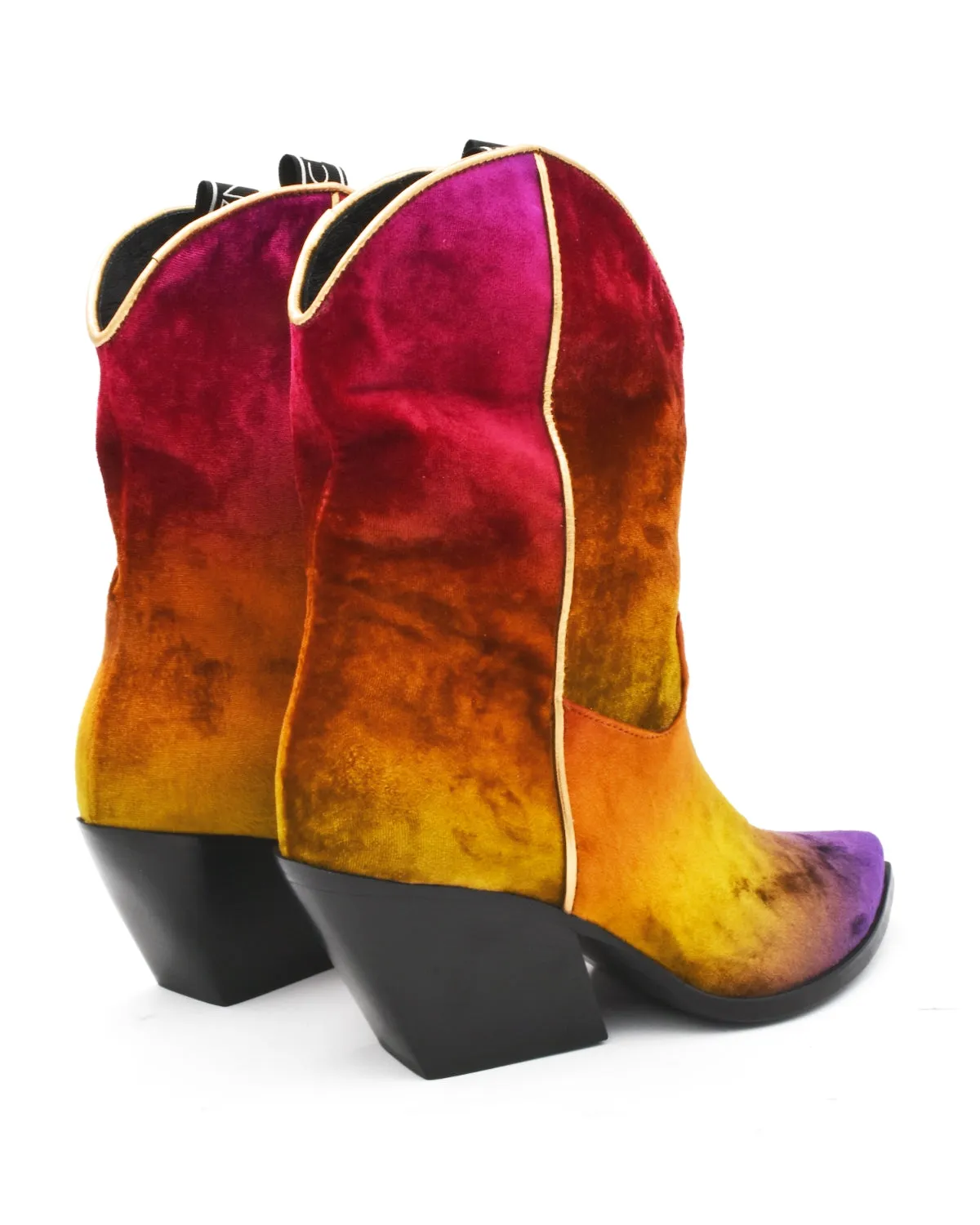 Elena Iachi Psychedelic Velvet Western Boot