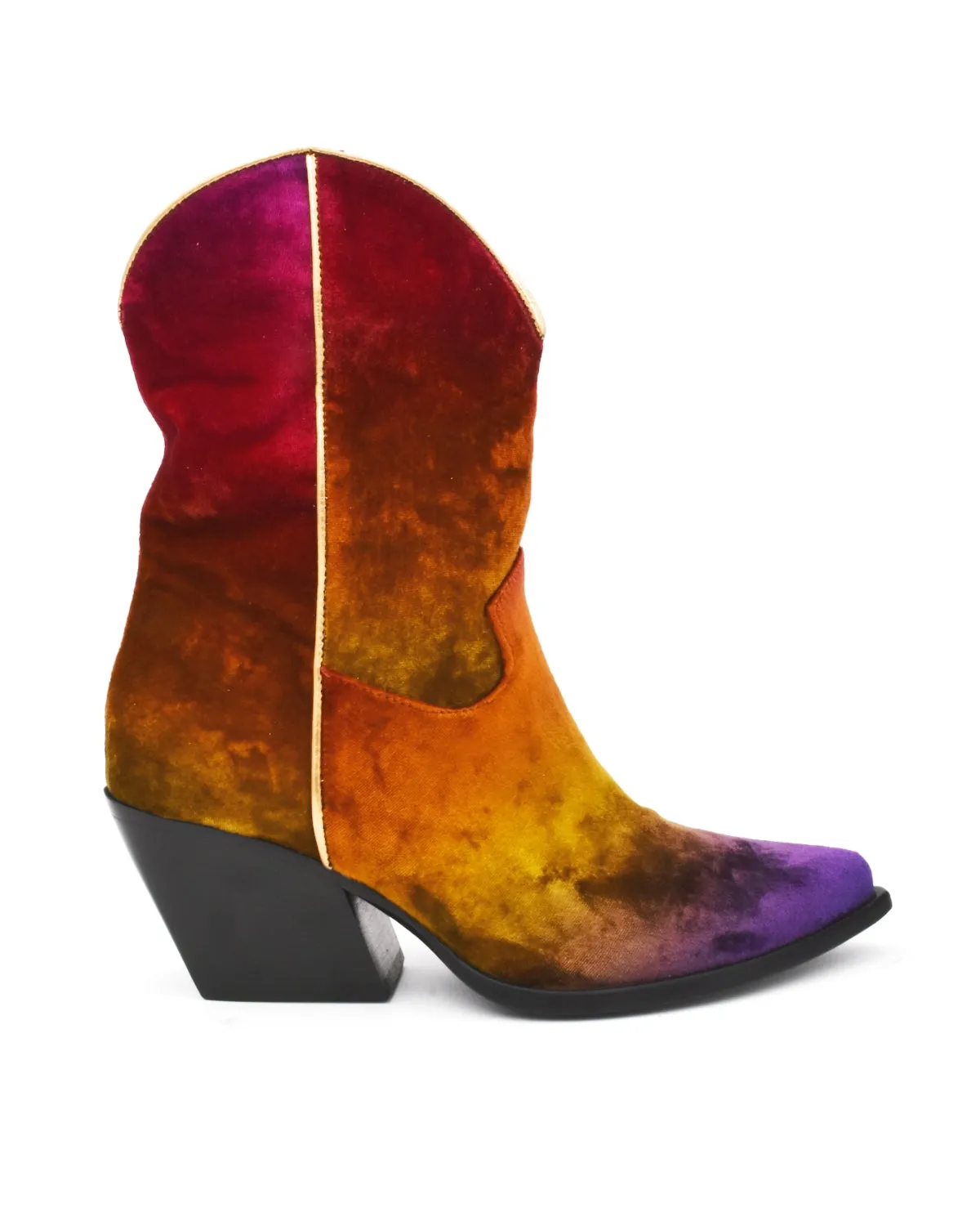 Elena Iachi Psychedelic Velvet Western Boot