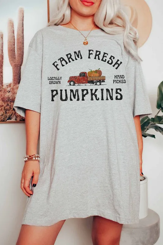 FARM FRESH PUMPKINS GRAPHIC TEE PLUS SIZE