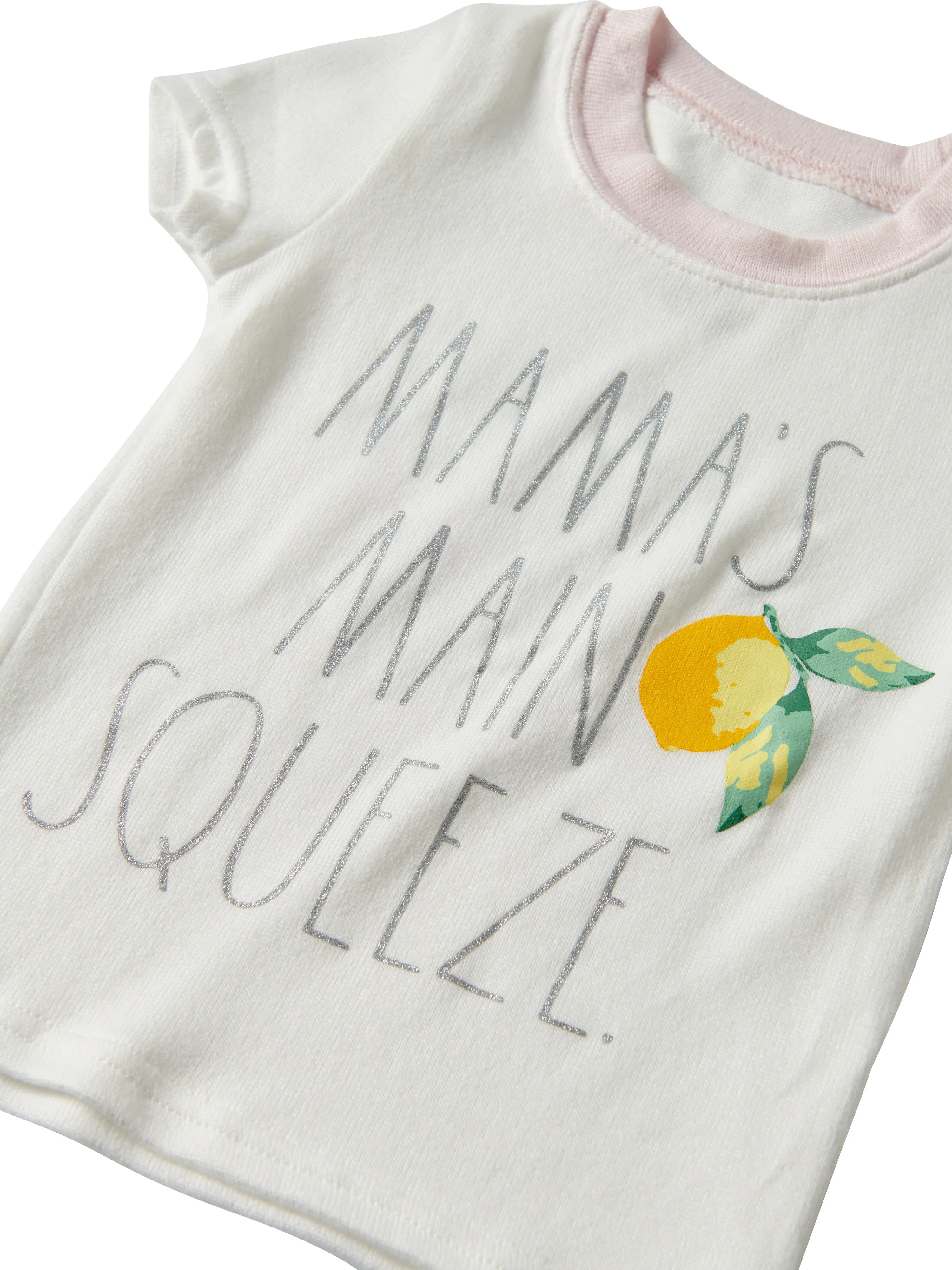 Girl's "MAMAS MAIN SQUEEZE" Short Sleeve Tee and Jogger Pajama Set