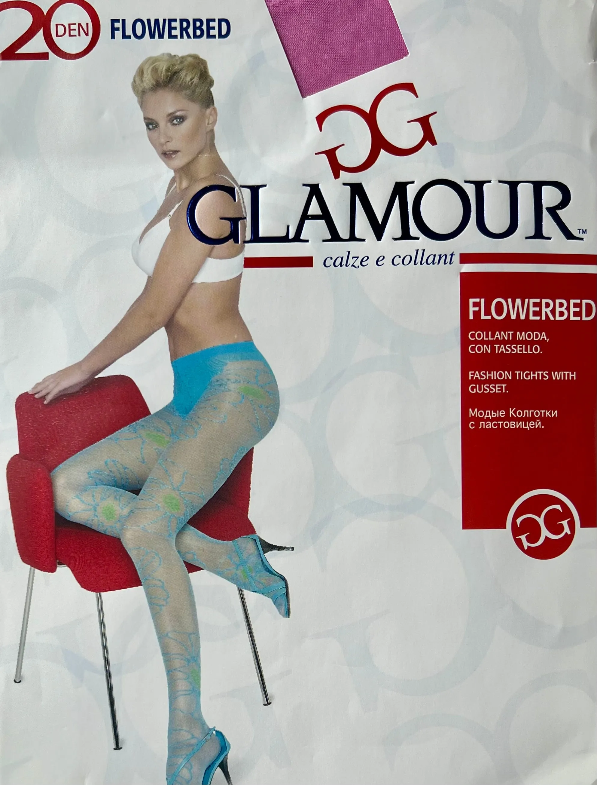 GLAMOUR Italian Design Pantyhose - Turquoise - Pink