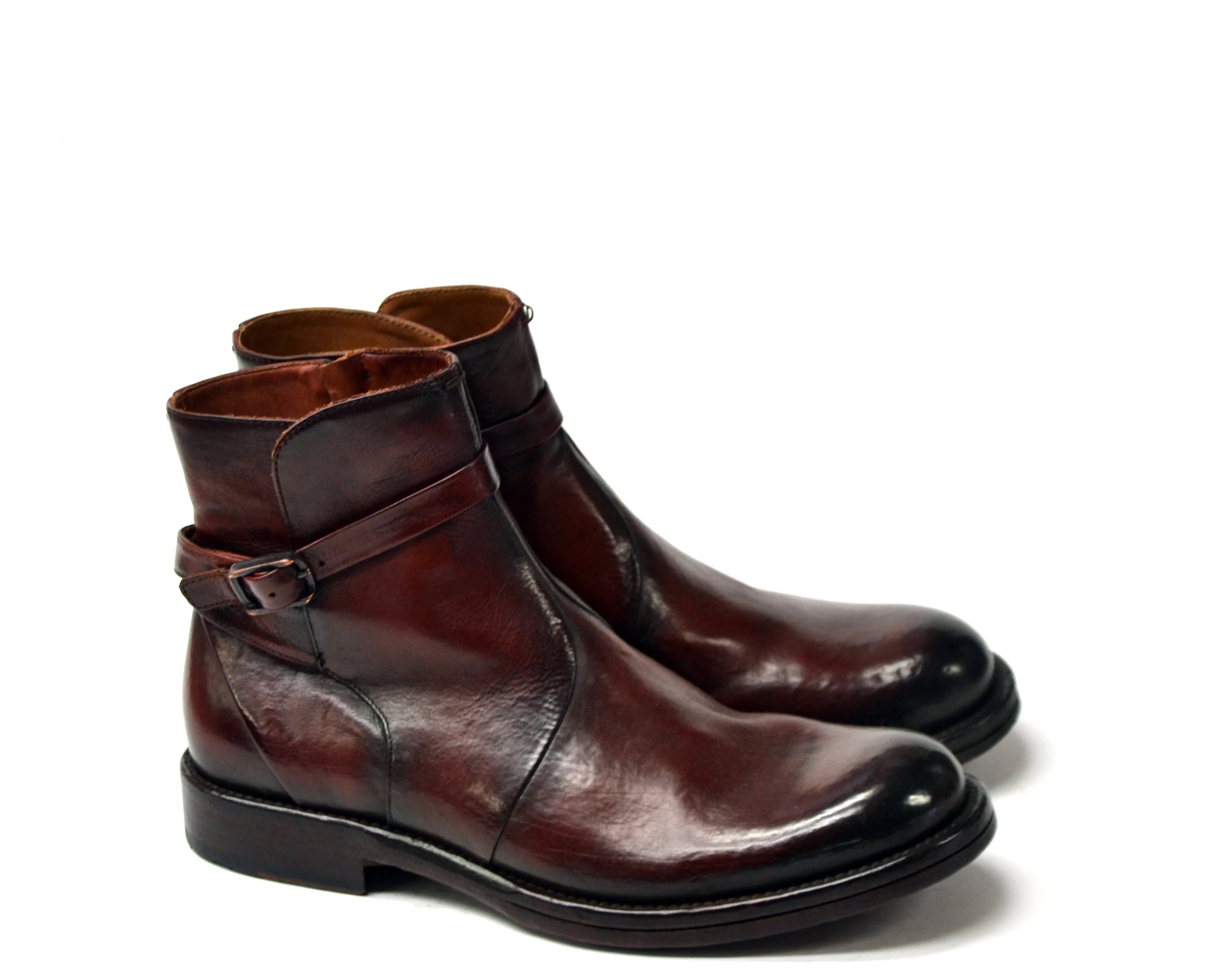 Harvard Chestnut Buckle Zip Mid Boots