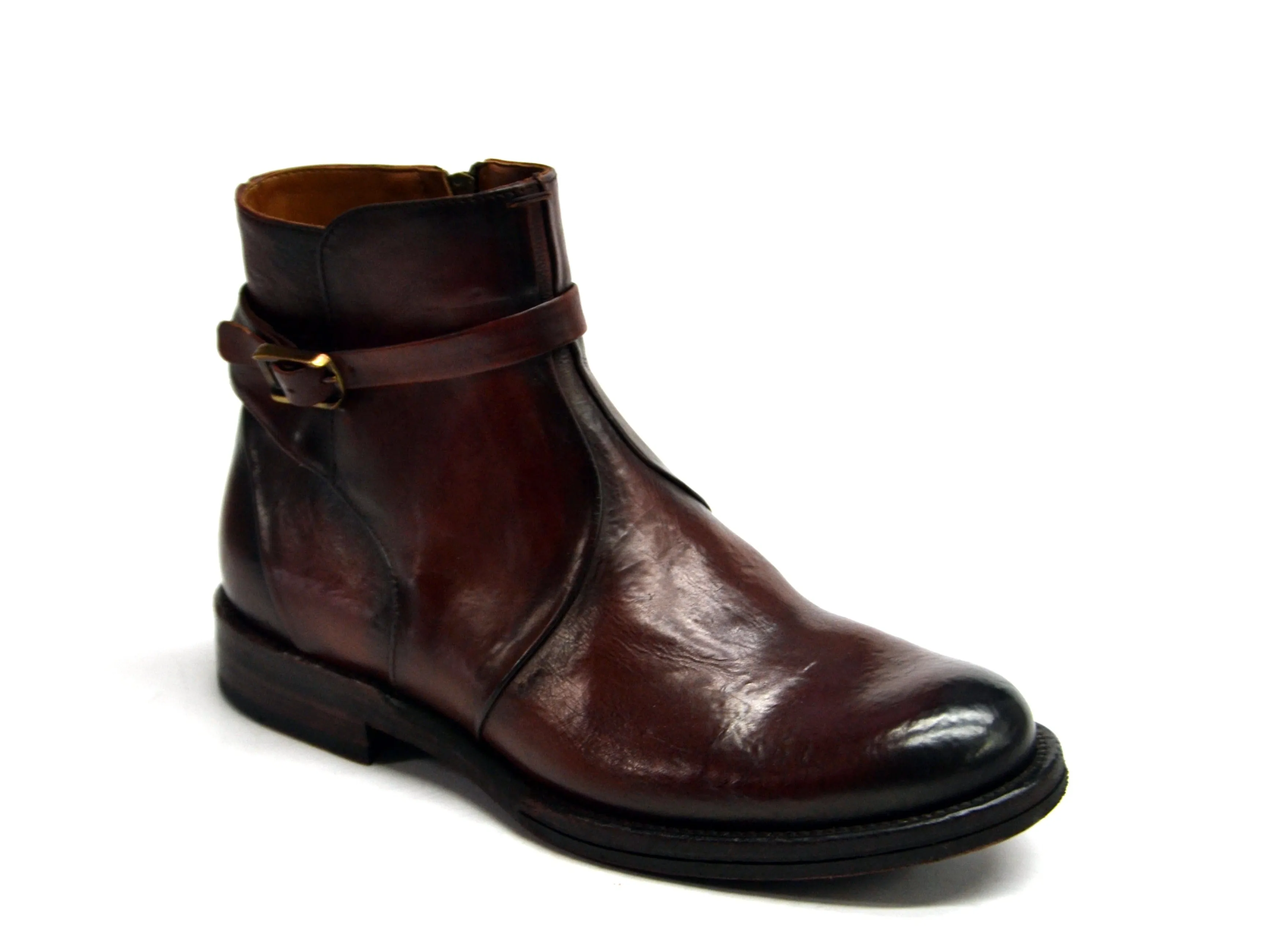 Harvard Chestnut Buckle Zip Mid Boots