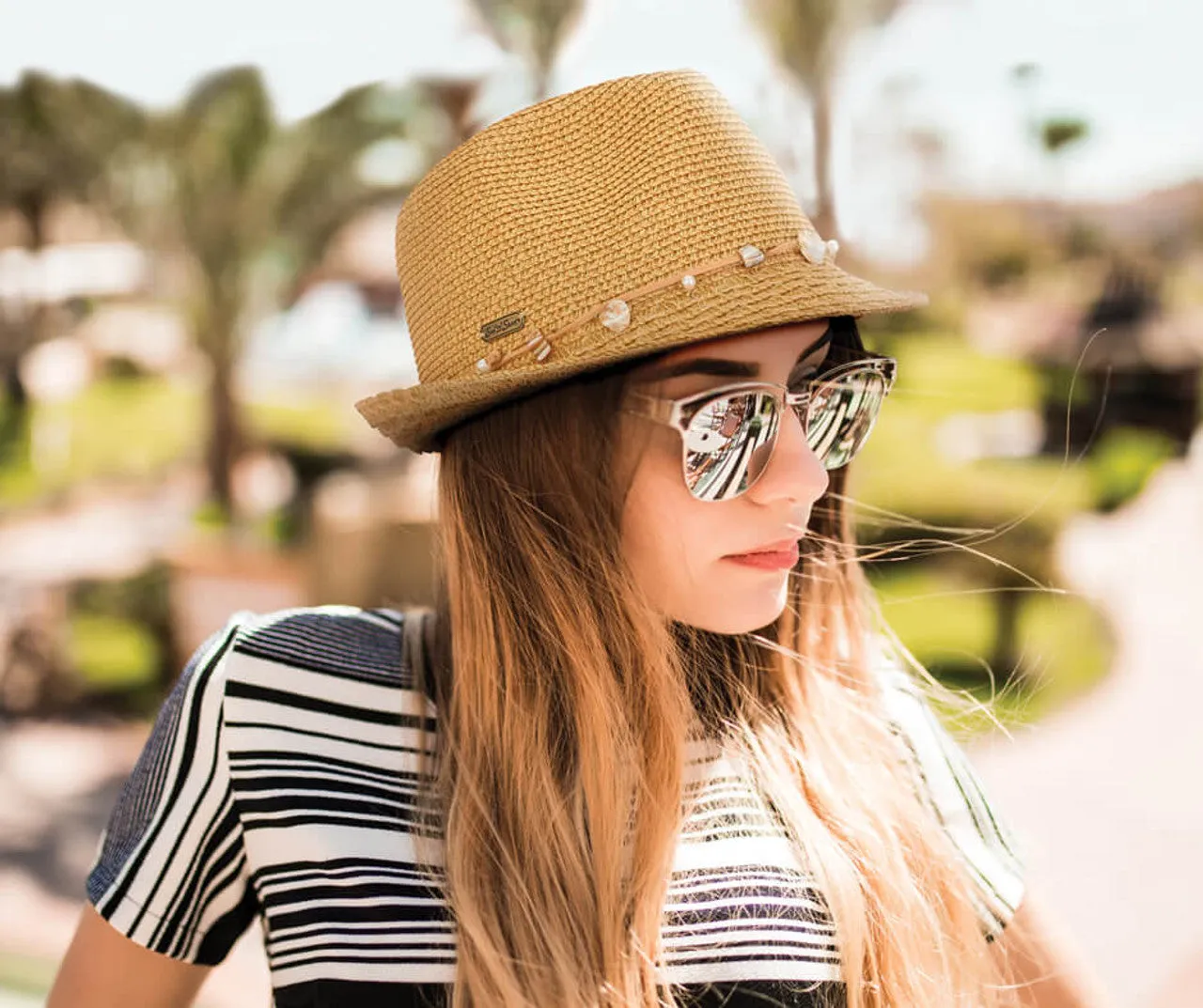 Jolly Paper Straw Fedora Hat in Ivory