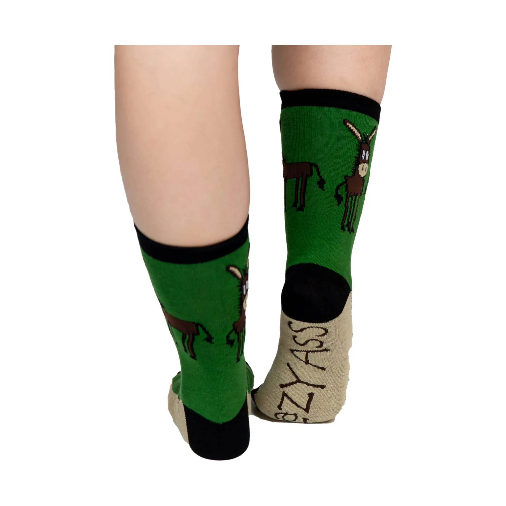 Lazy One Lazy Ass Donkey Crew Sock - Green