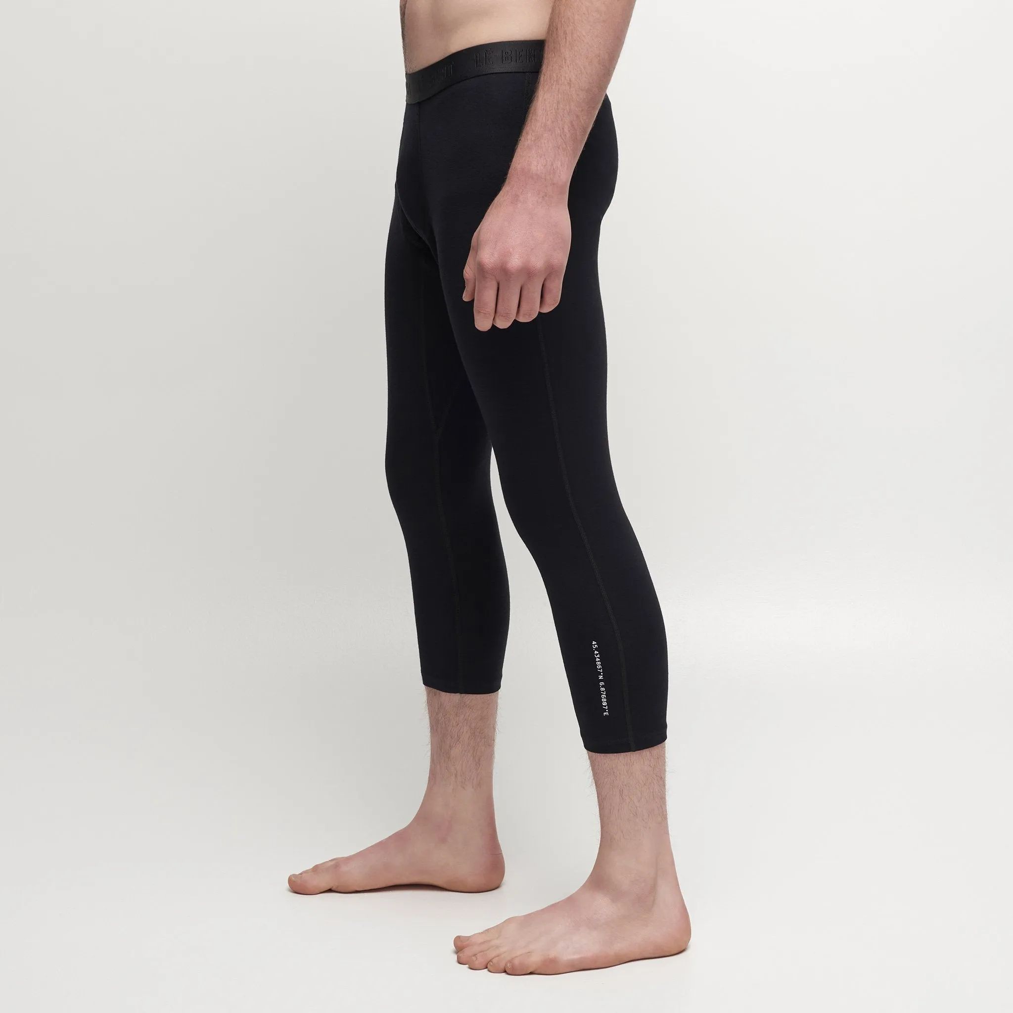 Le Bent Mens Core 200 3/4 Bottom Base Layer Black