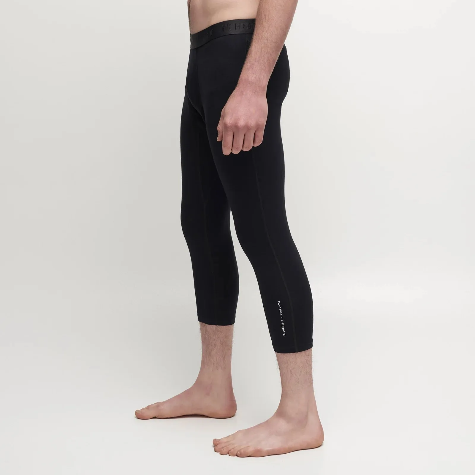 Le Bent Mens Core Lightweight 3/4 Bottom Base Layer Black