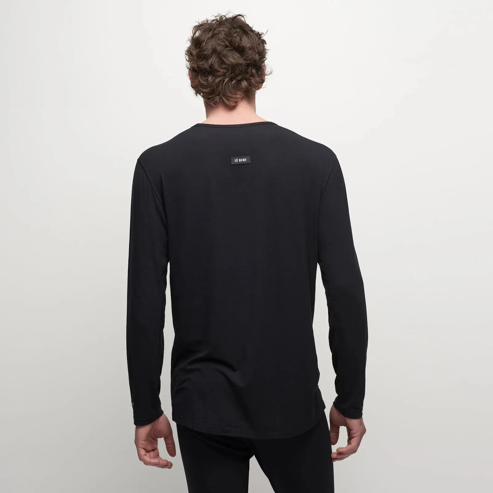 Le Bent Mens Core Lightweight Crew Base Layer Black