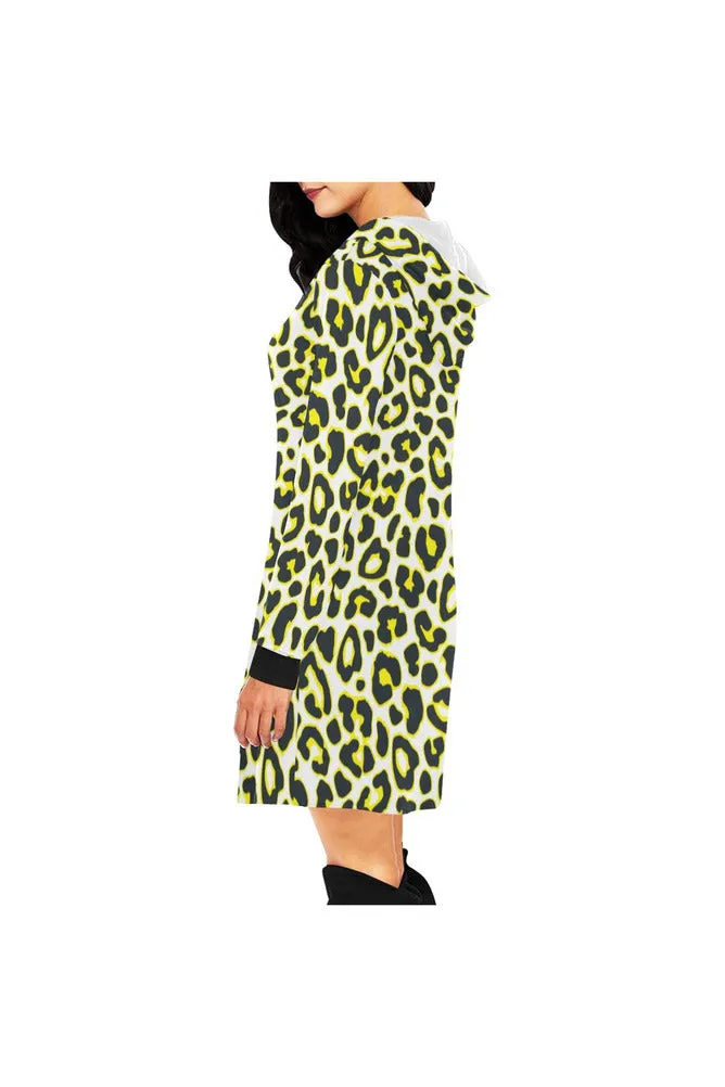 leopard tunic hood All Over Print Hoodie Mini Dress (Model H27)