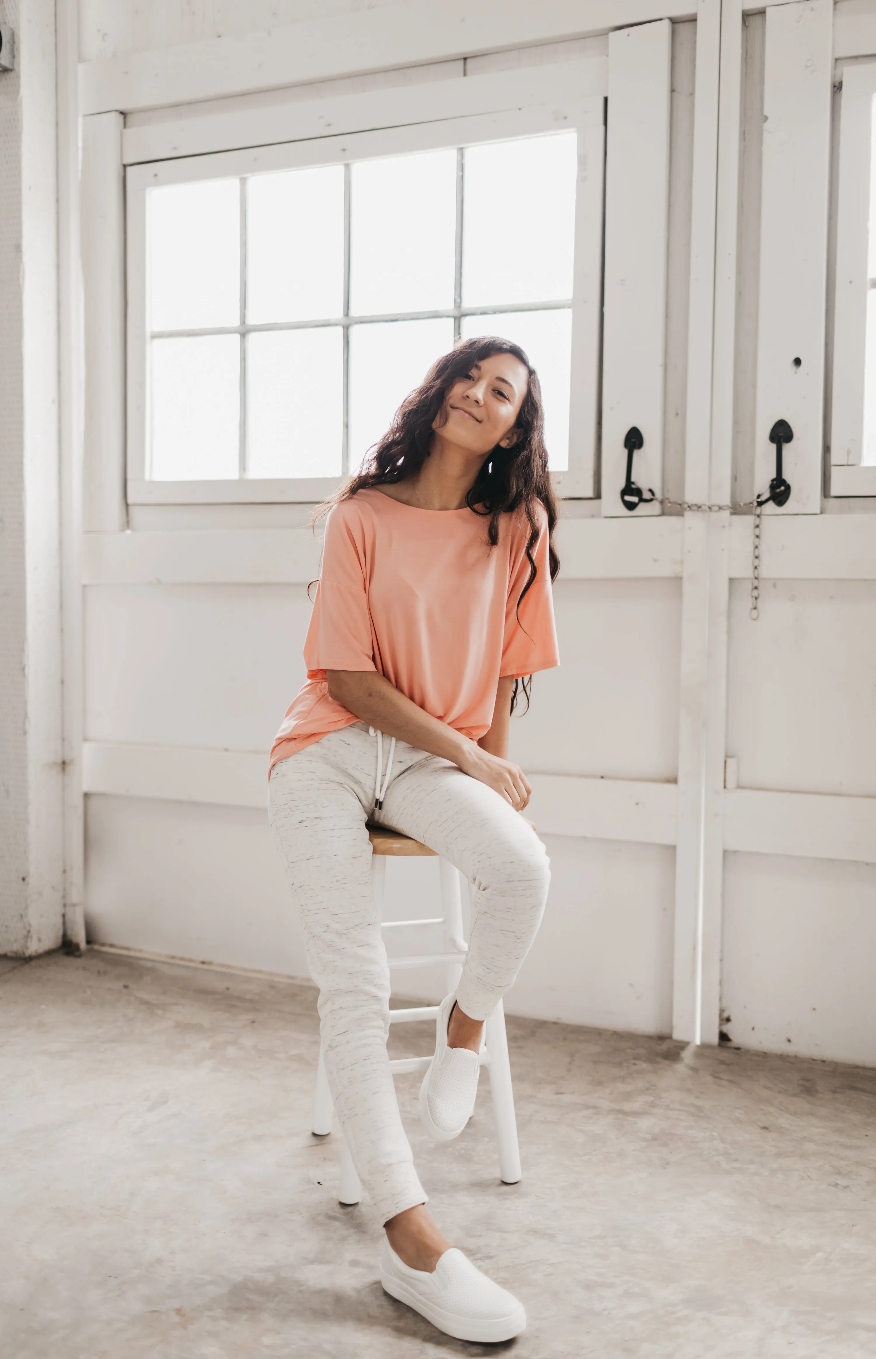 Lounge Jogger Sweat Pants in Heathered Ivory