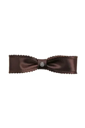 Maison Michel Tabatha Satin Bow - Brown