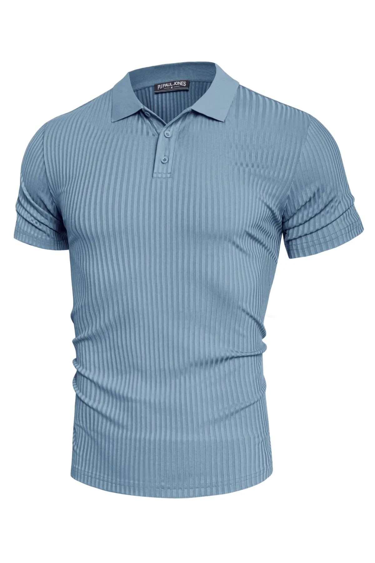 Mens Polo Shirts Textured Knit Short Sleeve Stretchy Golf Shirts