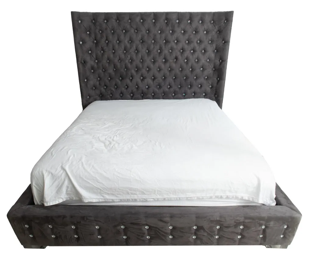 Modern Hollywood Regency Revival Glam Bed Frame