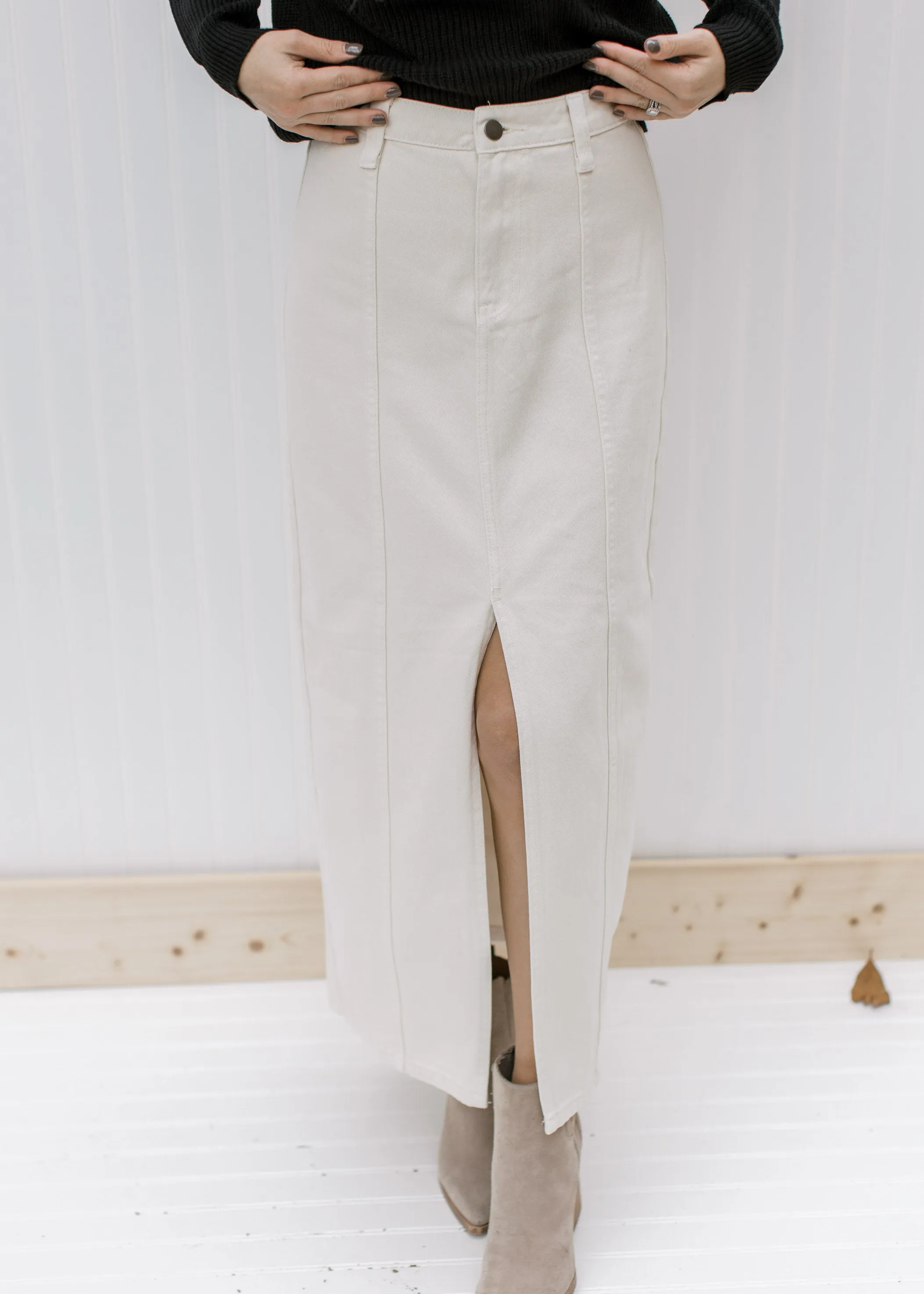 Off White Midi Skirt