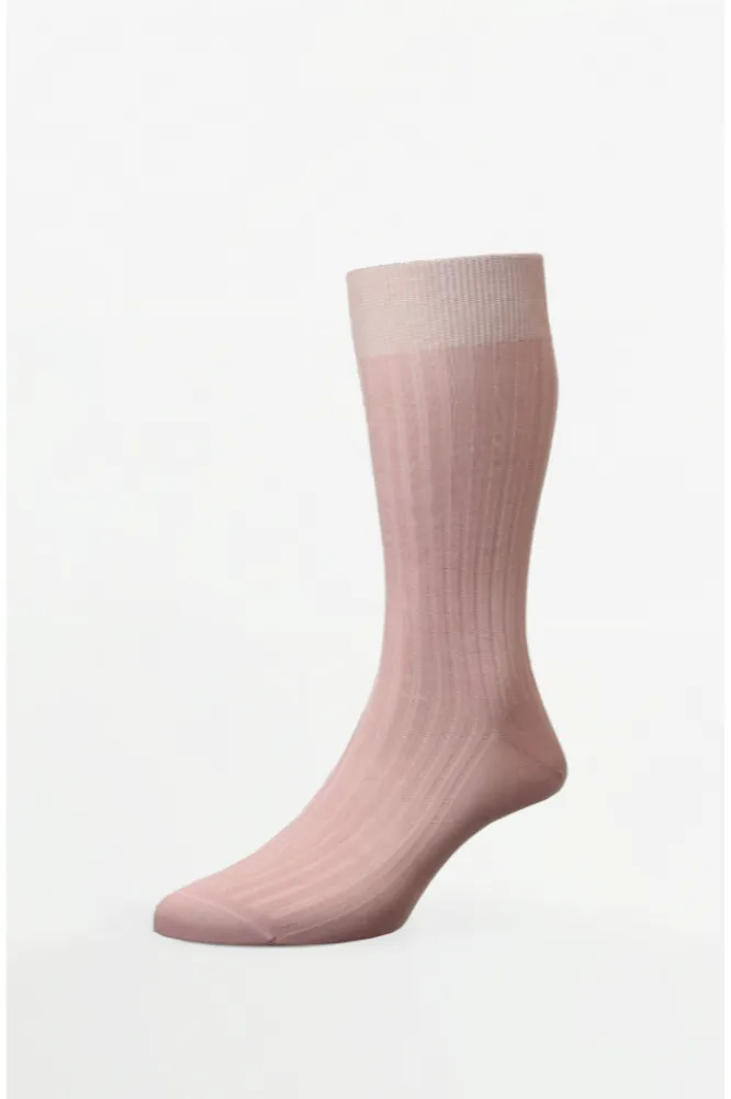 Pantherella - Danvers Dusky Pink Cotton English Made - Socks