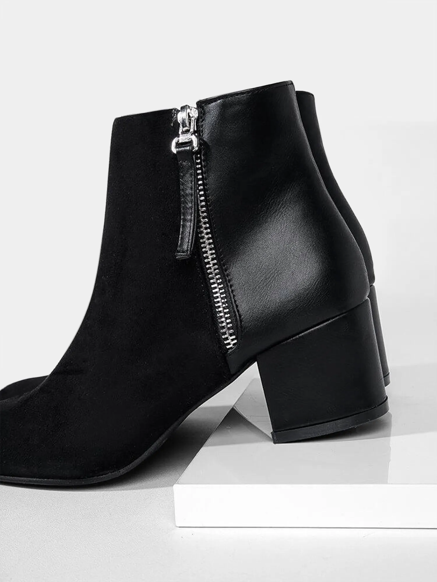 Pointed Toe Zip Ankle Boots