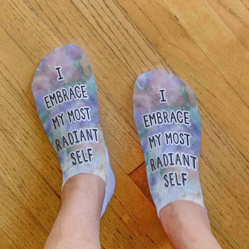 Positive Inspirational Quote Printed on No Show Socks