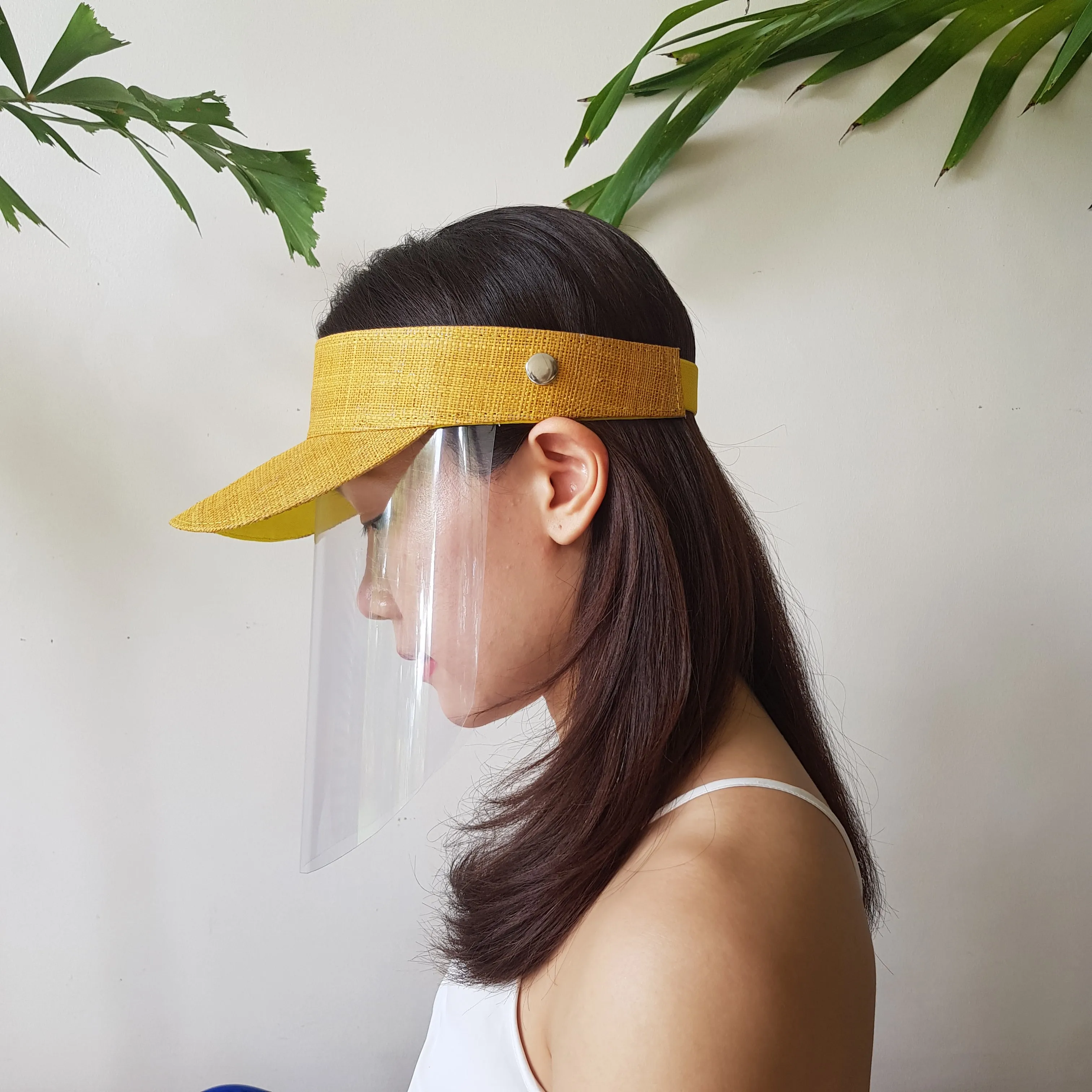 Raffia Visor   Face Shield (Mustard)