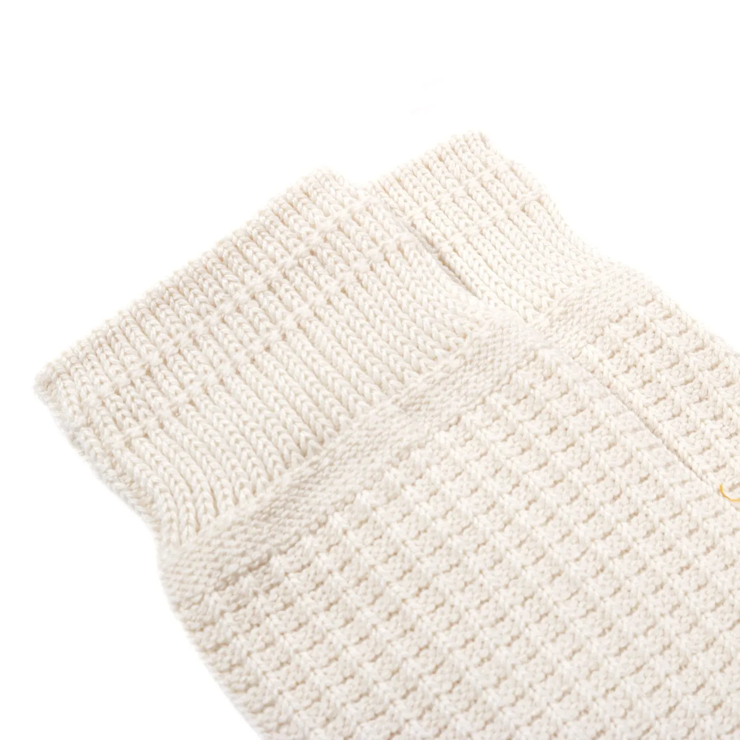 ROTOTO COTTON WAFFLE SOCKS RAW WHITE