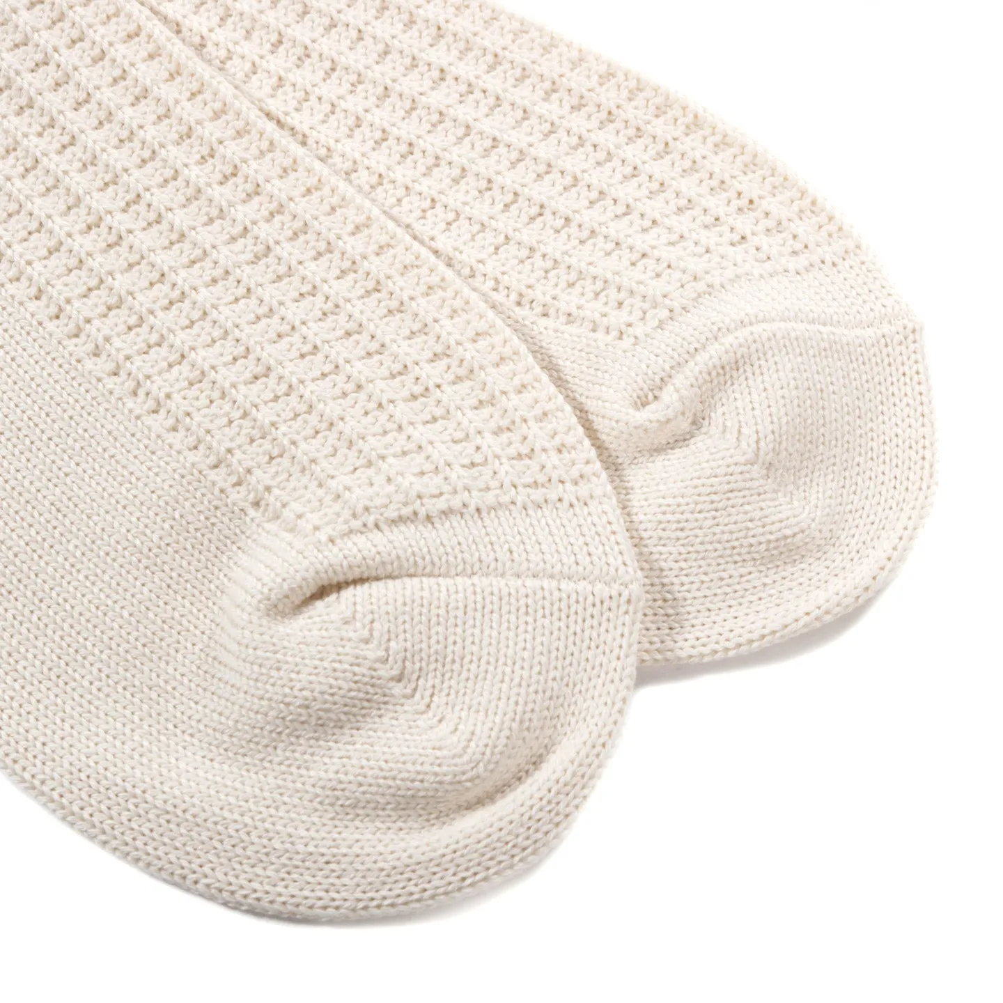 ROTOTO COTTON WAFFLE SOCKS RAW WHITE