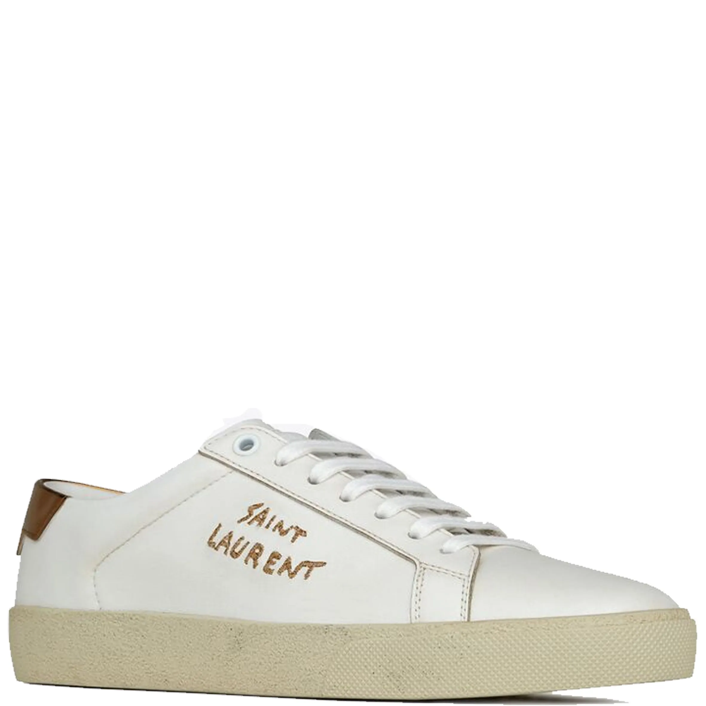 SL06 Gold Signature Sneakers, White/Gold