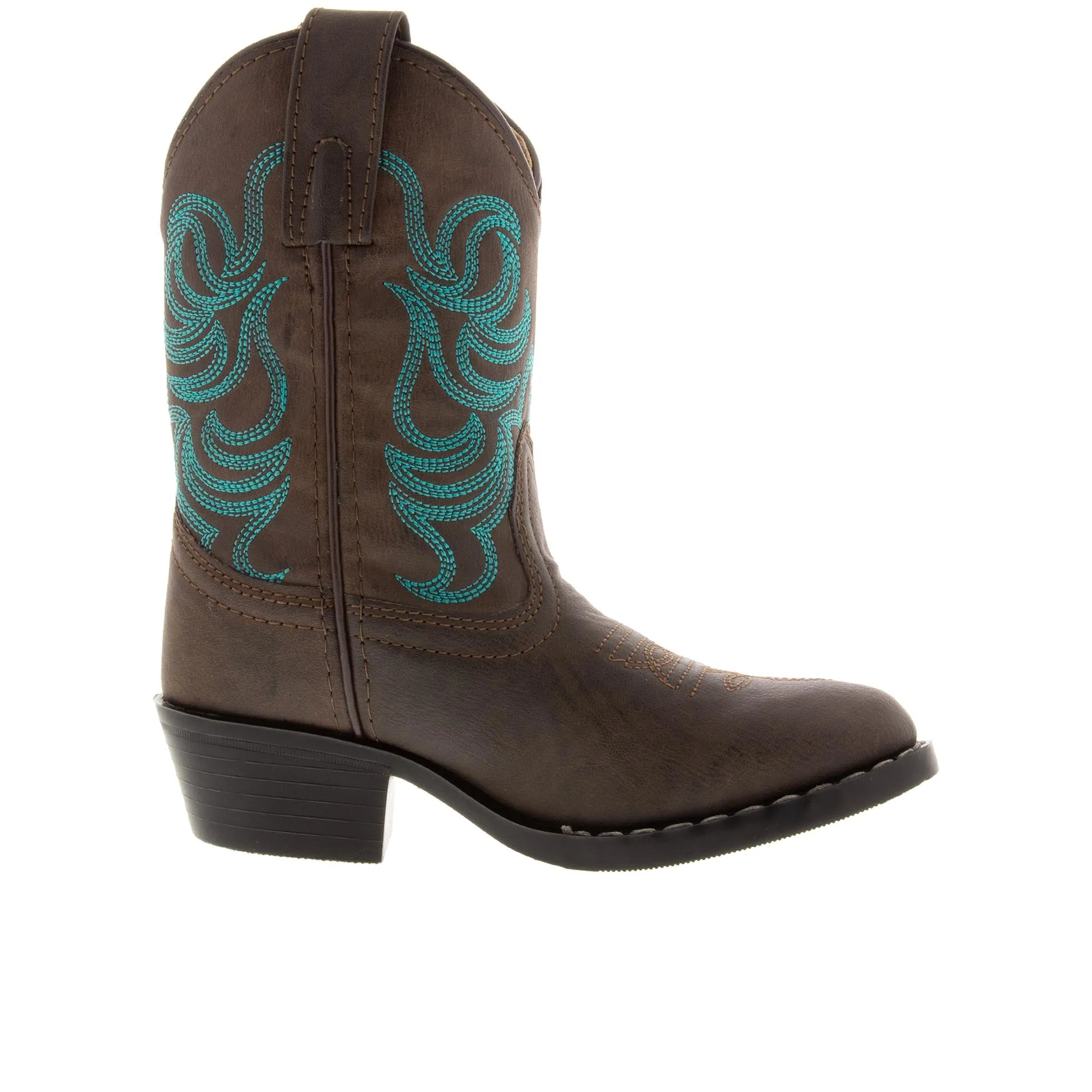 Smoky Mountain Boots Childrens Monterey Western Brown Turquoise Stitch