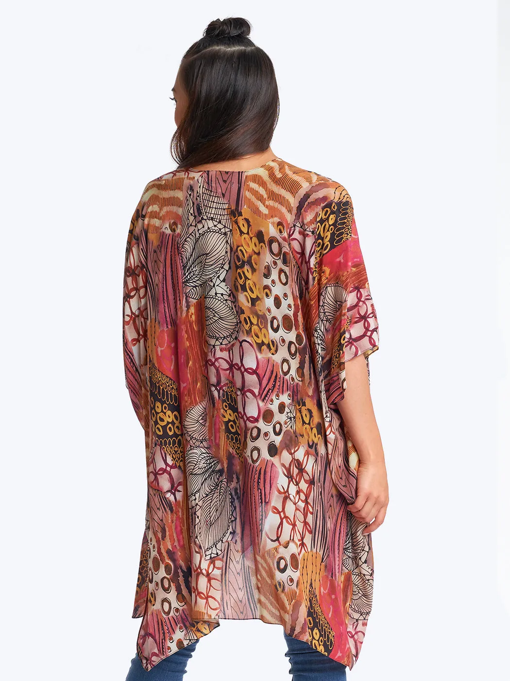 Tianello "Enlove" Print  Washable Silk "Zen Robe"