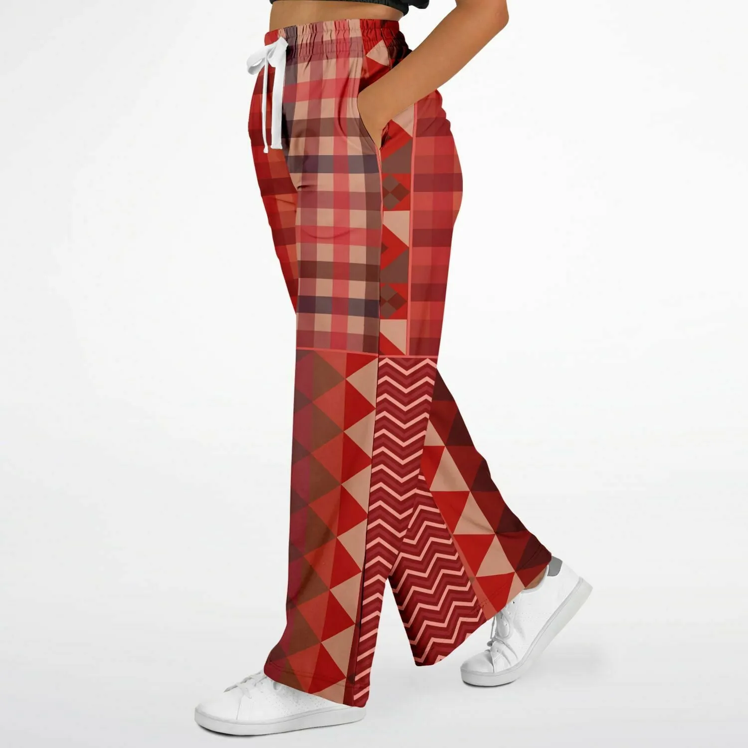 Toscana Red Eco-Poly Stretchy Phat Bellbottoms