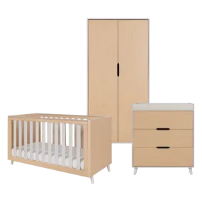 Tutti Bambini Fika 3pc Room Set - Light Oak/White Sand