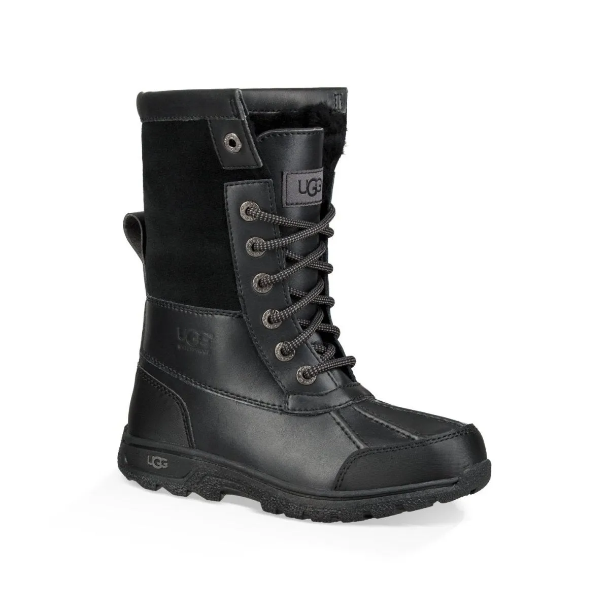 UGG Boy's Butte II CWR Waterproof Boot Black Leather